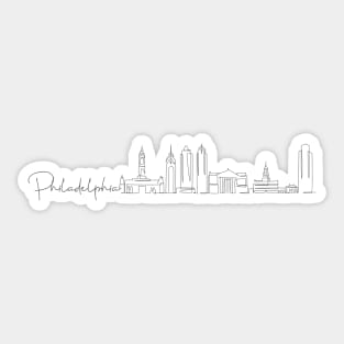 Philadelphia Skyline Line Art Sticker